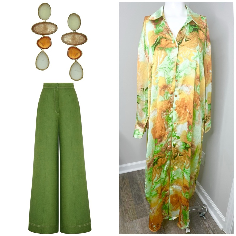 LILLY’ KLOSET BOLD COLORFUL DUSTER- NEW- LARGE